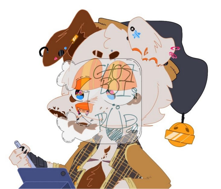 A no-audio drawing I made a few versions of to be used as a PNGtuber on my Twitch I tried starting. They're a Jack Russel sona of myself drawing on a tablet, as I was doing art streams.