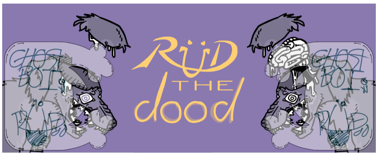 A banner I made for my Twitch account featuring designs from my Dog Dayz art series.