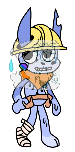 This is my Roblox: Dandy's World character, Jumping Jackass, or just JJ. You can find more about him on his (future) Unvale page. He's walking carefully both out of caution and being cautious of his injured foot.