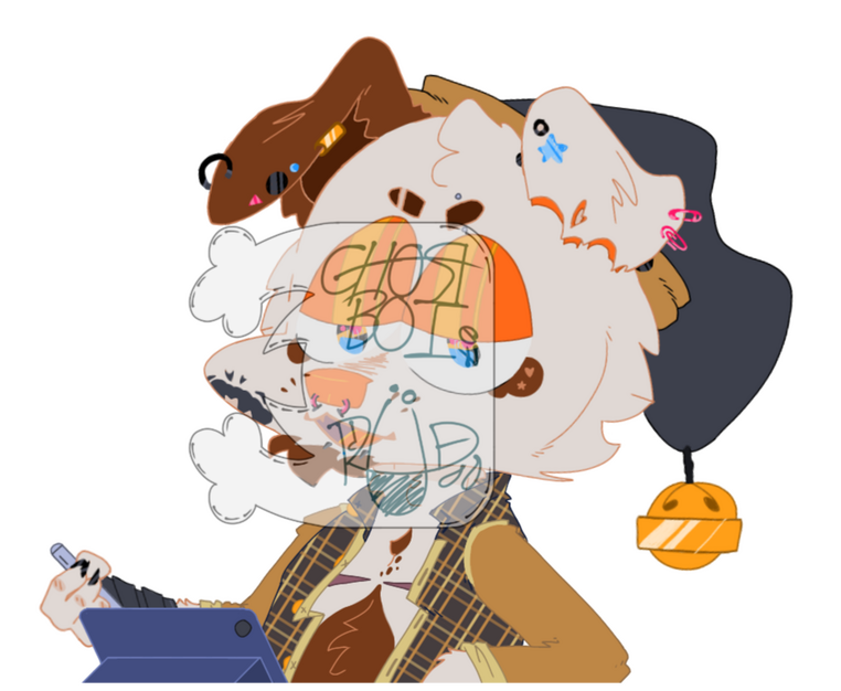 An audio drawing I made a few versions of to be used as a PNGtuber on my Twitch I tried starting. They're a Jack Russel sona of myself drawing on a tablet, as I was doing art streams.