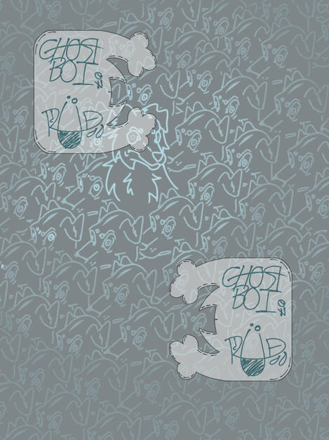 My least favorite Dog Dayz drawing! I honestly debate wether I should include it in the series ever, but I keep it to remind myself not to make this mistake again. The dogs are all mixed-mutts with a glowing border collie watching over them all.